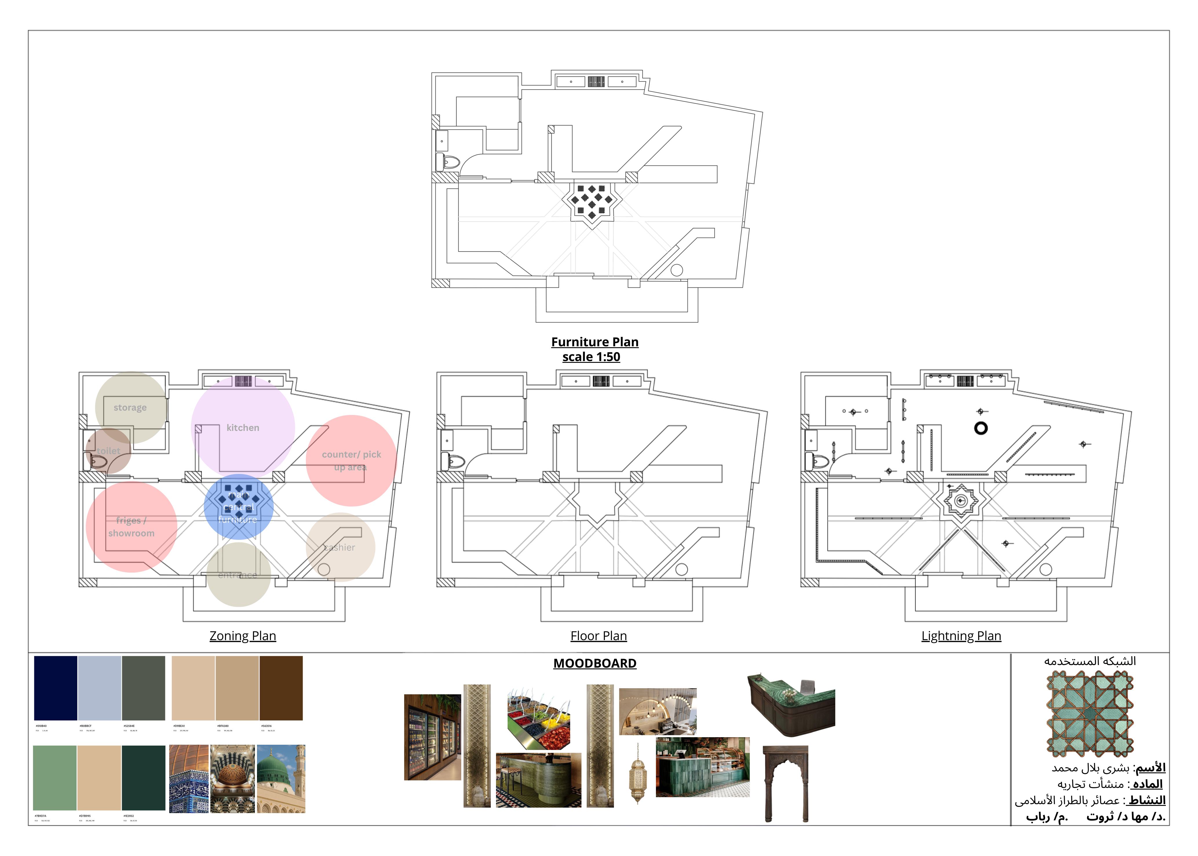Raheeq zoning plan with moodboard